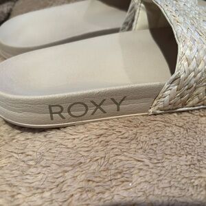 Roxy Women's Tan Woven Jute Slide Summer Sandals Size 8